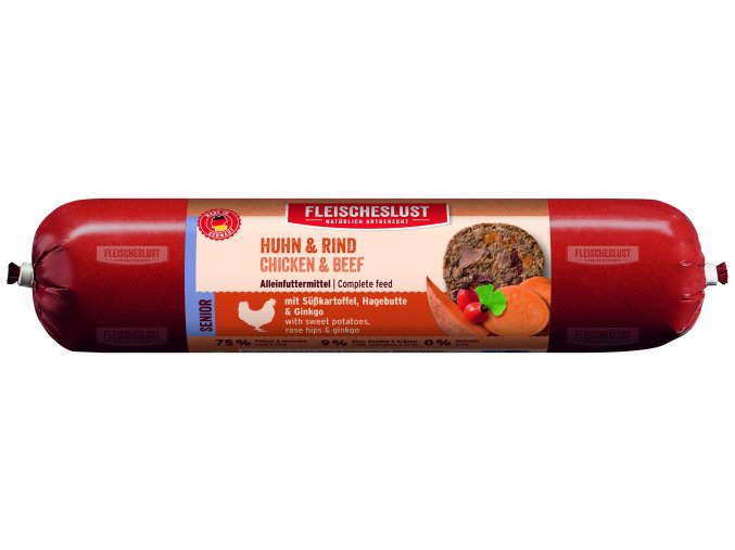 SENIOR CHICKEN&BEEF WITH SWEET POTATOES, ROSE HIPS&GINKGO 400 g
