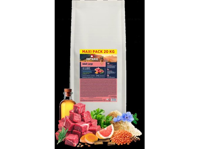 Ontario Adult Large Beef & Brown Rice 20 kg