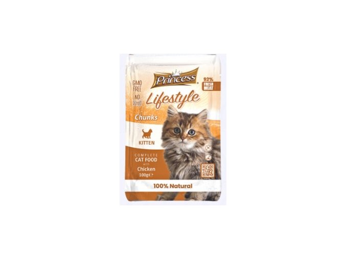 PRINCESS LIFESTYLE POUCHES CHUNKS 100G CHICKEN KITTEN