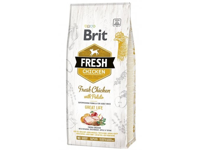 brit fresh chicken potato adult great life 12kg
