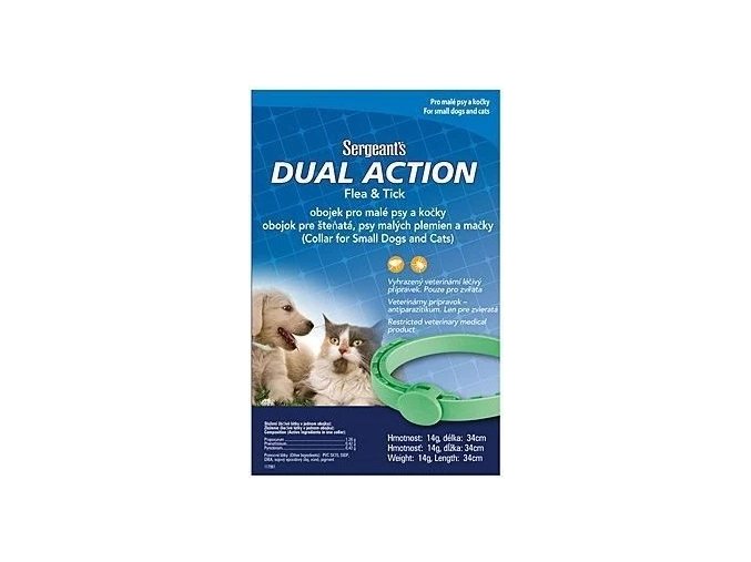 sergeant s dual antiparazitni obojek pes kocka 34 cm
