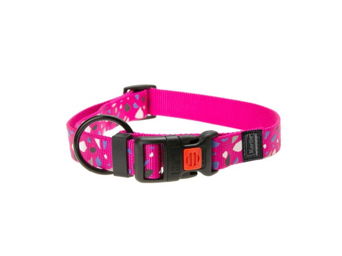 Karlie Obojek ASP Mix&Match růžový motiv CHIP velikost L/XL 45-65cm 25mm