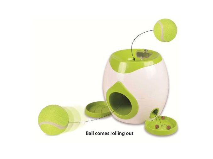 Flamingo Interaktivní hračka na pamlsky s tenisovým míčkem pro psy 29 x 19 x 18 cm
