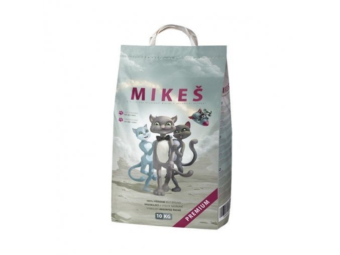 Mikeš bílý Premium Podestýlka kočka pohlc. pachu 10kg