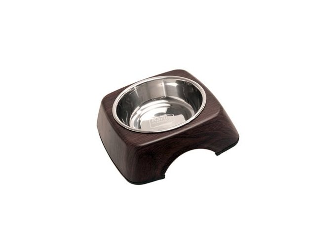 Flamingo Miska nerez v dřevěném stojánku 700ml, wenge