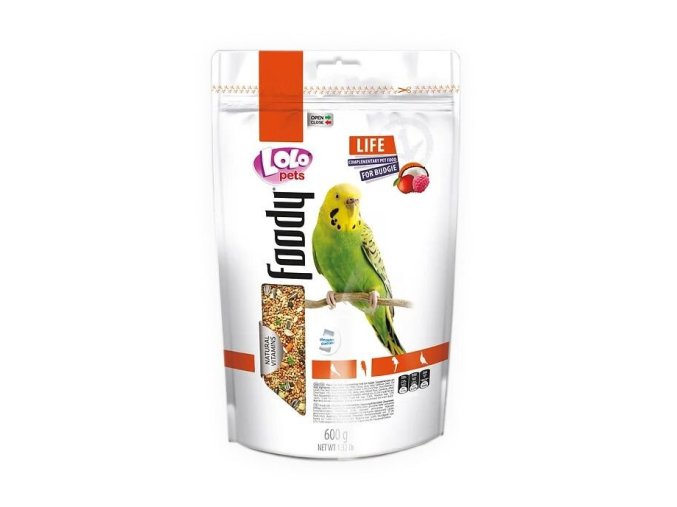 LOLO foody kompletní krmivo pro andulky 600 g Doypack