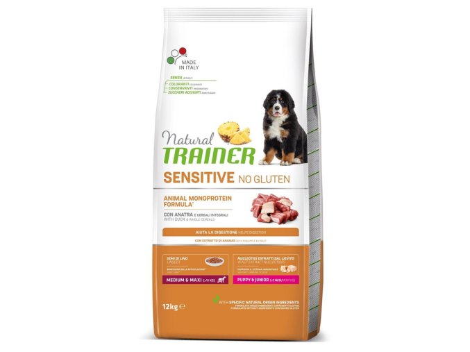 Trainer Natural Sensitive No gluten Puppy&Jun M/M kachna 12 kg