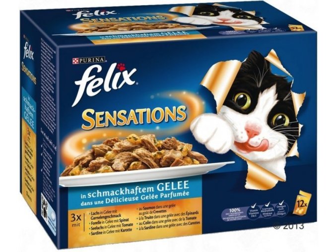Felix kapsička Sensations v želé výběr z ryb v želé 12 x 85 g