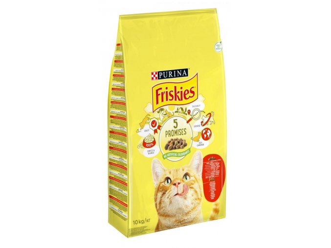 Friskies cat dry maso kuře a přidaná zelenina 10 kg