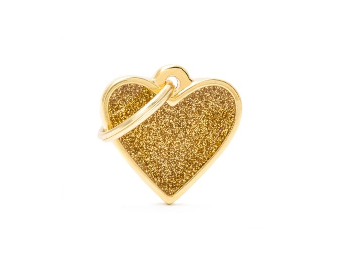 SMALL HEART GLITTER GOLD