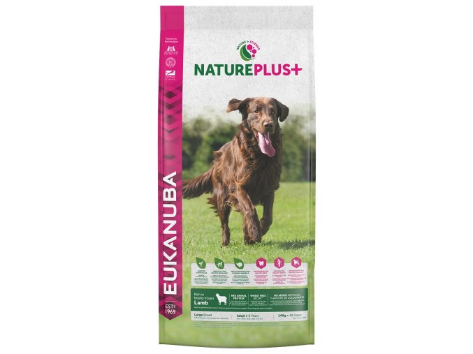 eukanuba nature plus adult large breed rich in freshly frozen lamb 14kg original