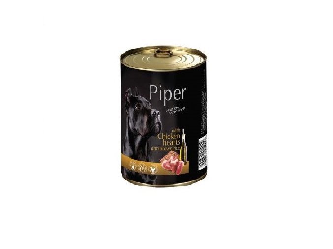 PIPER S KUŘECÍMI SRDÍČKY A HNĚDOU RÝŽÍ 400 g