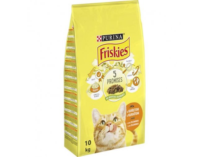 Friskies cat dry - kuře, zelenina 10 kg