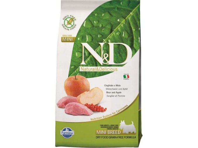 N&D PRIME Dog GF Wild Boar & Apple Adult Mini 2,5 kg