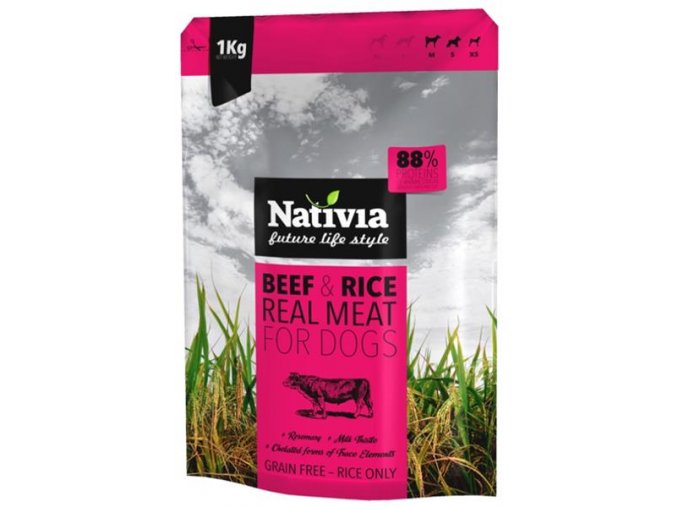 Nativia Dog REAL Meat Beef & Rice 1 kg