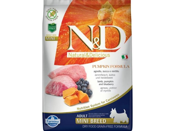 N&D PUMPKIN Dog GF Lamb & Blueberry Adult Mini 7 kg