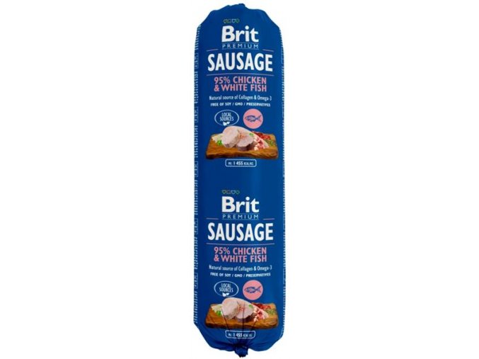 Brit salám Sausage Chicken & White Fish 800 g