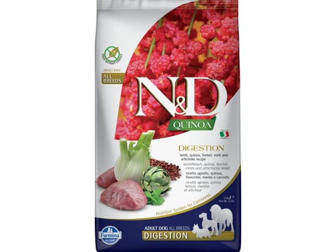 N&D GRAIN FREE Dog Adult Quinoa Digestion Lamb & Fennel 2,5 kg