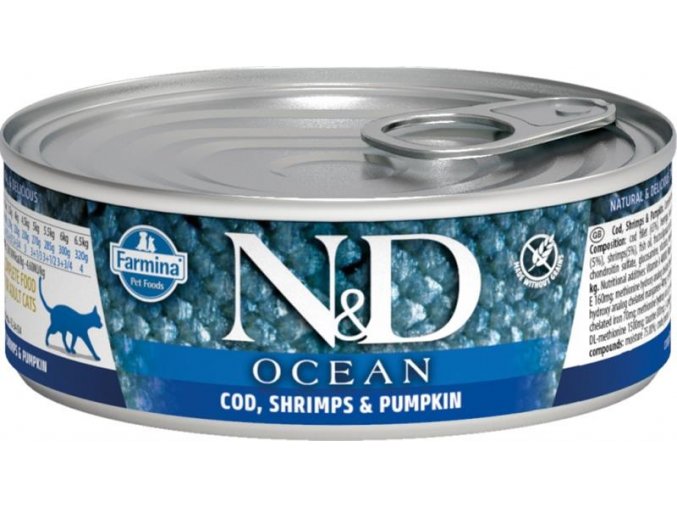 N&D OCEAN Cat konz. Adult Codfish & Shrimps & Pumpkin 80 g