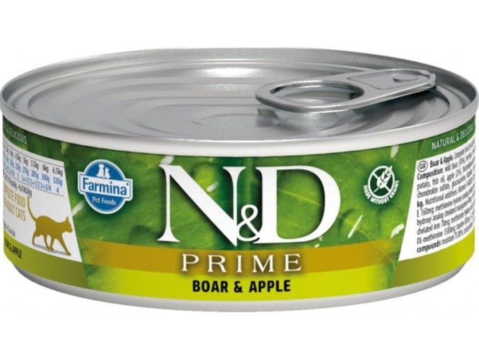 N&D PRIME Cat konz. Adult Boar & Apple 80 g