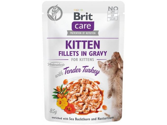 Brit Care Cat kaps. Kitten - Fillets in Gravy with Tender Turkey 85 g