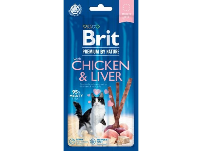 Brit Premium by Nature Cat Snack with Chicken & Liver 3 ks