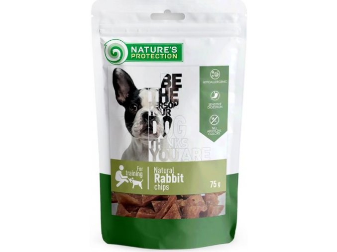 Nature's Protection Dog snack králičí čipsy 75 g