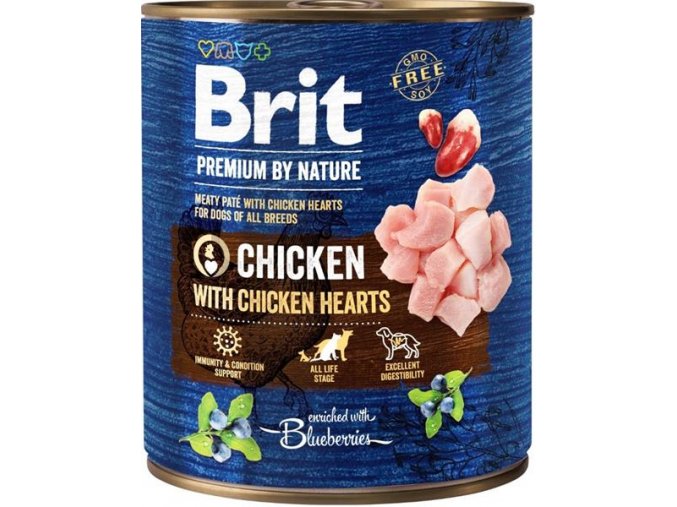 Brit Premium by Nature Dog konz. - Chicken with Hearts 800 g