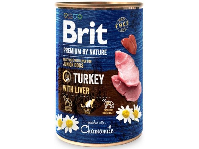 Brit Premium by Nature Dog konz. - Turkey with Liver 400 g