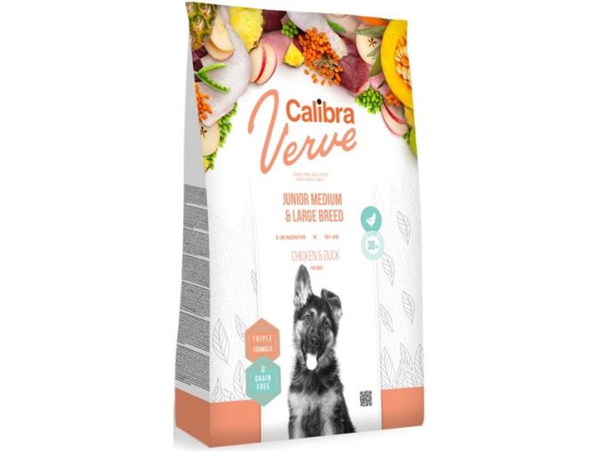 Calibra Dog Verve GF Junior Medium & Large Chicken & Duck 2 kg