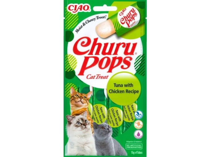 Inaba Churu Pops cat snack tuňák a kuře 4x15 g