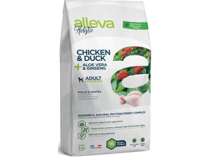 ALLEVA HOLISTIC Dog Dry Adult Chicken&Duck Medium 2kg