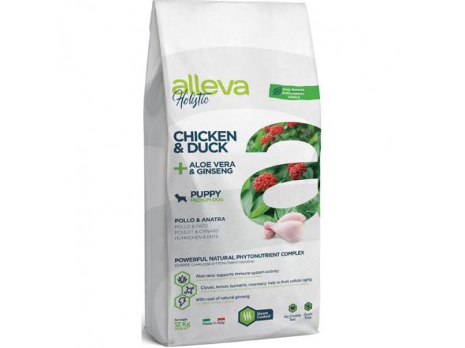 ALLEVA HOLISTIC Dog Dry Puppy/Junior Chicken Medium 12kg