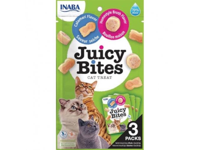Inaba Juicy Bites cat snack kalamáry a domácí vývar