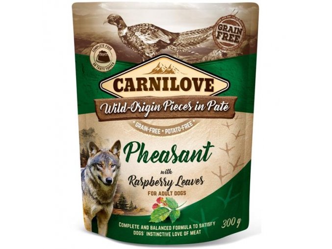 Carnilove Dog kaps. Paté Pheasant with Raspberry Leaves 300 g