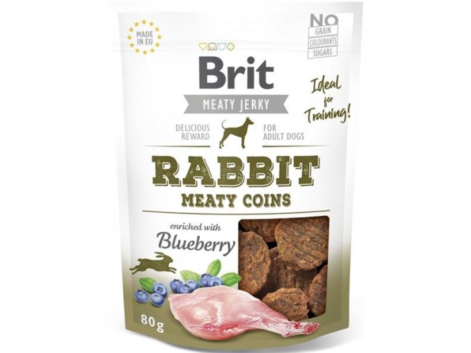 Brit Dog Jerky Rabbit Meaty Coins 80g