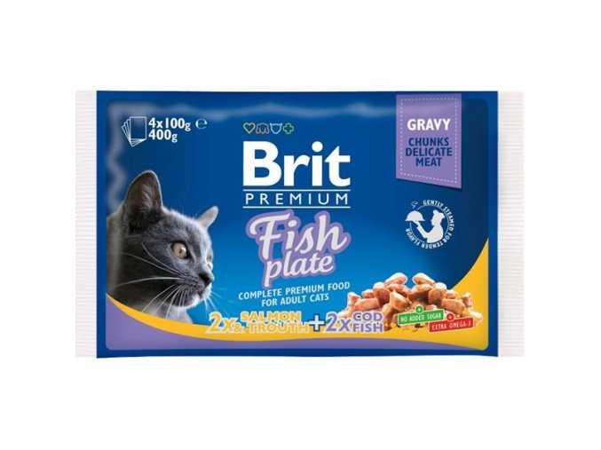 Brit Premium Cat kaps. Fish Plate 4x100 g