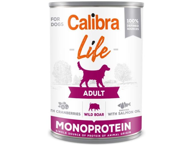 Calibra Dog Life konz. Adult Wild boar with cranberries 400g