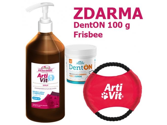 Artivit sir. 1000 ml + DentOn 100g a frisbee pro psy zdarma