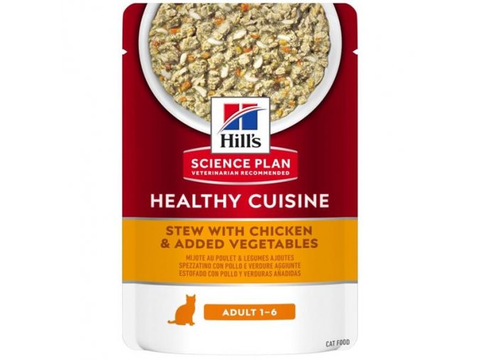Hill's Science Plan Feline Adult Chicken & Veg stew kapsička 12x80 g