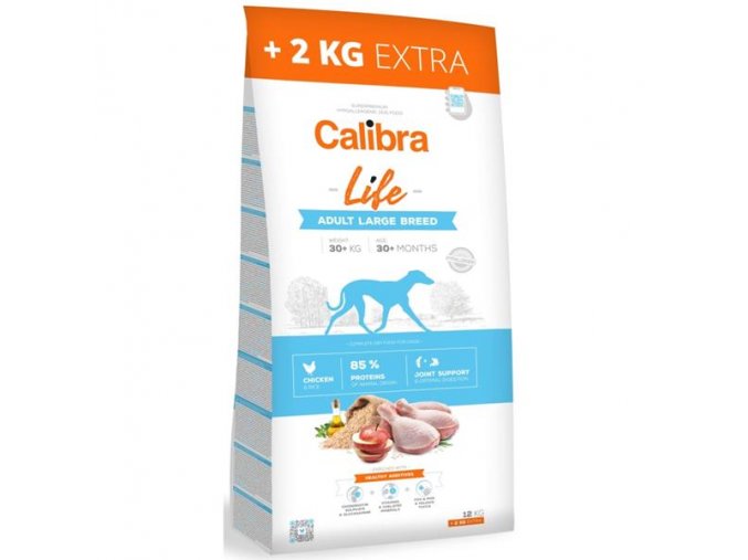 Calibra Dog Life Adult Large Breed Chicken 12 kg + 2 kg