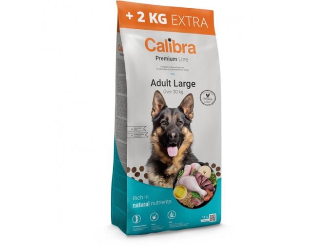 Calibra Dog Premium Line Adult Large 12 kg + 2 kg