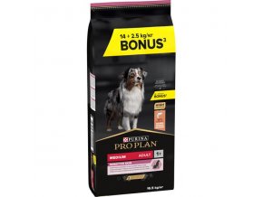 Pro Plan Dog Adult Medium Sensitive Skin losos 14+2,5 kg zdarma