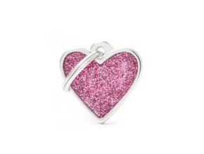 SMALL HEART GLITTER PINK
