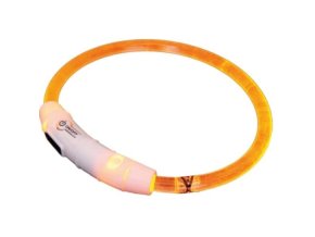 Obojek svítící 35cm oranžový Nobby