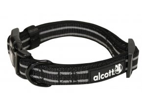 Alcott reflexní obojek pro psy, Adventure, černý, velikost M