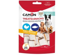 SNACK KUŘE + TRESKA 2,5 x 0,5 cm 80 g CAMON