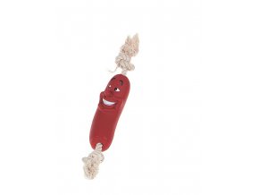 Karlie Hračka pro psy gumová klobása na laně 27x3,5cm