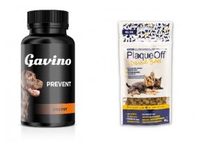 Gavino PREVENT 120cps + PlaqueOff Dental Bites 60g