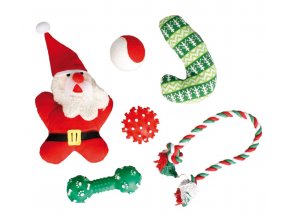 Karlie-Flamingo Vánoční hračky pro psa - set 6ks